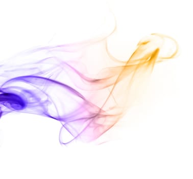 Multicolored smoke on a white background