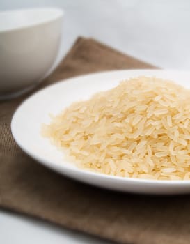 Rice in a white plate