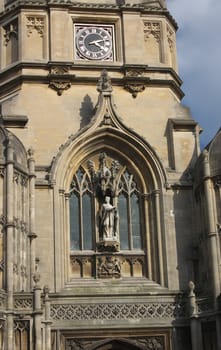 Main tower of Christ Church, Oxford, UK, named after the bell "Old Tom" it hauses. Christ Church is one of the colleges of Oxford Univeristy and at the same time the Cathedral church of the diocese of Oxford.