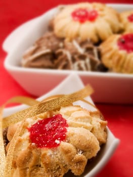 Biscuits in a white plate