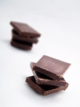 Close-up of chocolate on a white background