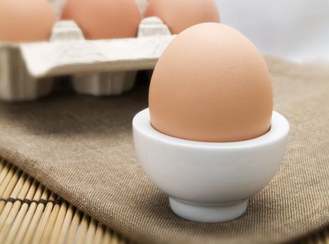 Egg in a white eggcup