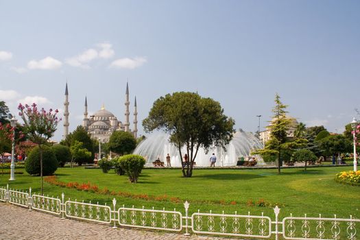 minaret dome islam mosque blue sky gardens