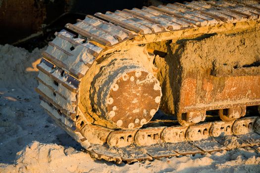 Caterpillar track chain detail