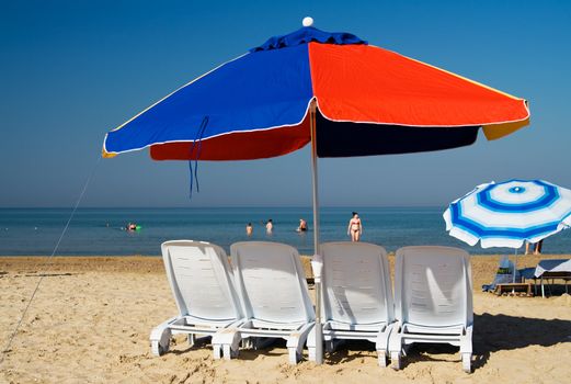 Beach umbrella. Summer scenic