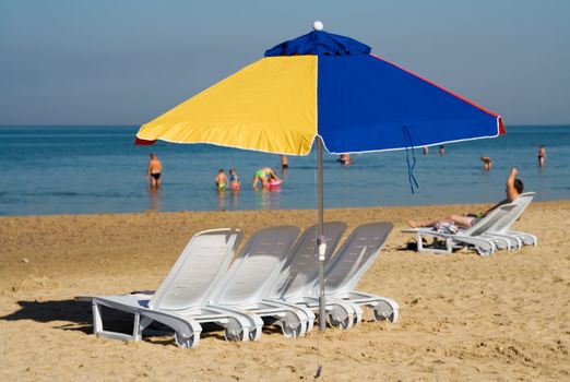 Beach umbrella. Summer scenic