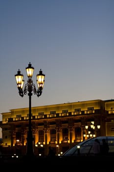 Street Lantern Lighting in a Night