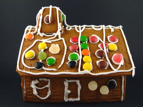 Norwegian Christmas. Decorated Gingerbread house