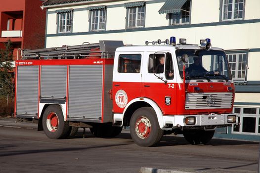 Norwegian firetruck. Larvik, Vestfold,  Norway 2006.