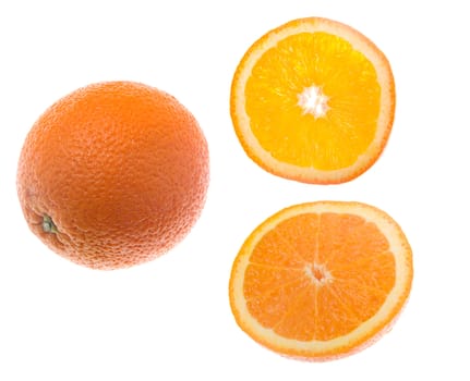 The Orange. Whole and cut.Object on a white background