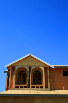 Close up of a building under construction.
