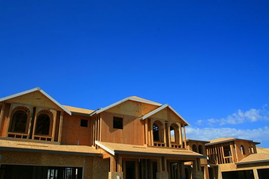 Close up of a building under construction.
