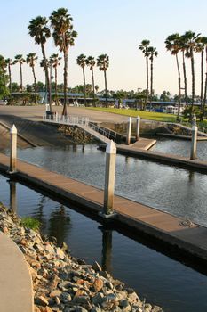 Big new marina on a sunny day.
