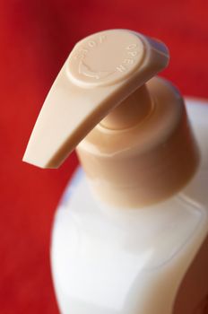 shampoo bottle in close up