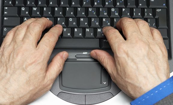 hands and laptop