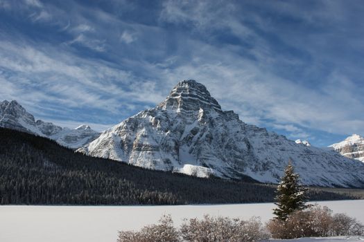 Canadian Mountain under blue sky