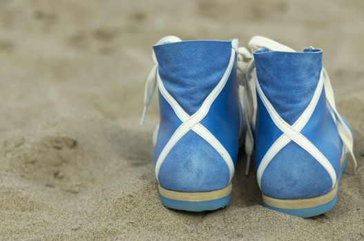 blue running shoes