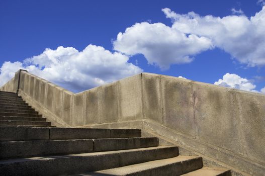 stairs from granite and clouds