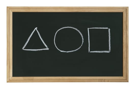 isolated blackboard with symbols