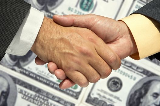 Two businessmen shaking hands 