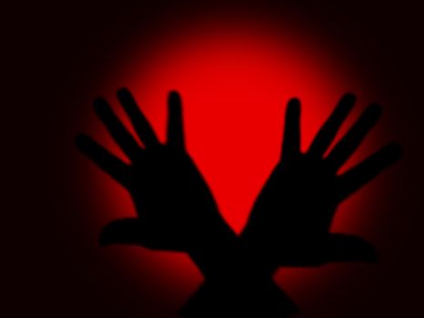 dark horror(hands with red light,special f/x,made from my images)