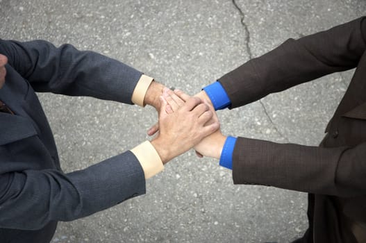 hands of the businessmen making good deal(special photo f/x)