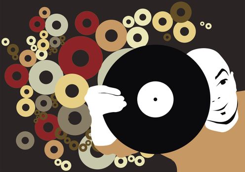 DJ with record