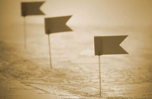 focus point on the nearest flag(sepia f/x)