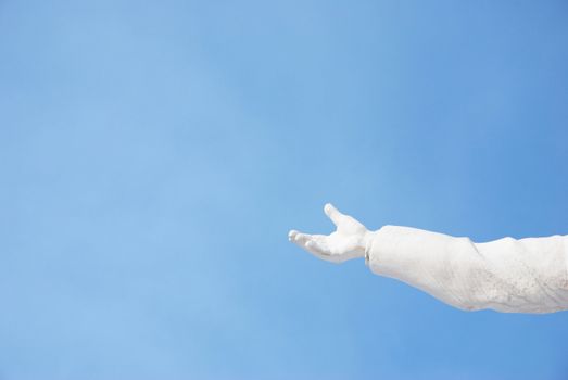 space for your text,focus point on the hand