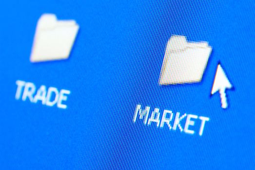 special macro photo with glow f/x,focus point on the word (market)