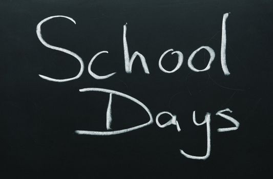 text on the blackboard(real texture) ,focus point on the center of the photo