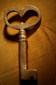 old key on the book,special photo f/x,focus on the center of image
