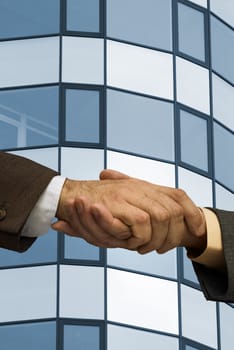 two businessmen handshaking ,made from my images
