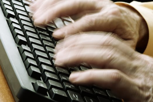 special photo toned and motion blur f/x, focus on keyboard(selective)