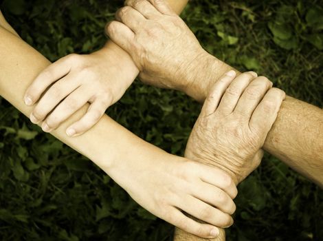 united hands,special toned photo f/x