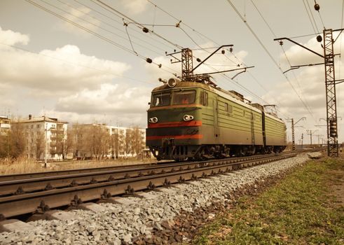 special toned photo f/x, focus point on the train
