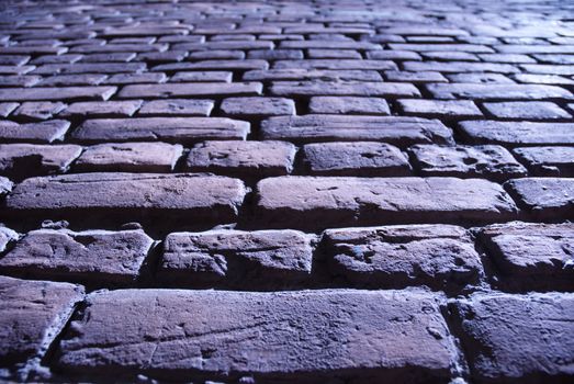 special toned photo f/x, focus point on second nearest line of bricks 