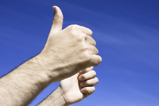hands of man, focus point on nearest hand(selective)