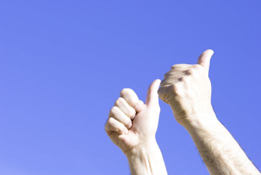 hands of the man, special toned focus point on the nearest hand