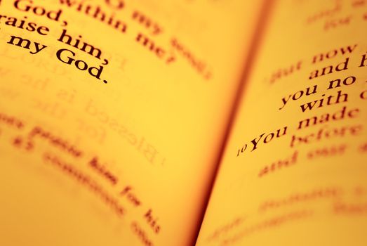 focus point on the (my God)-words,special sepia tone