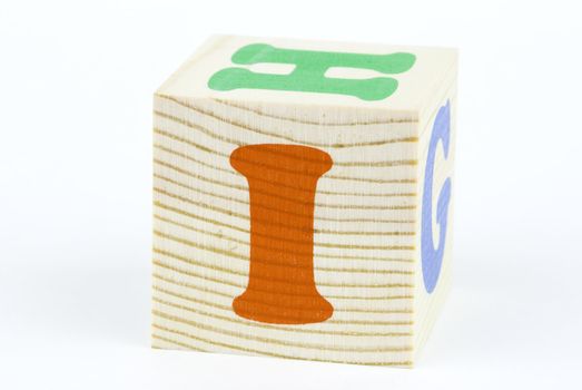 isolated brick on the white background, focus point on center of photo