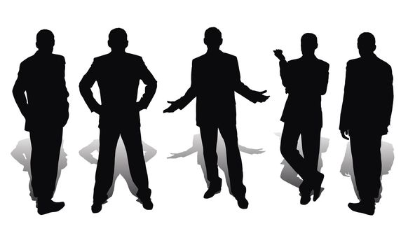 businessmen isolated on white background with shadows