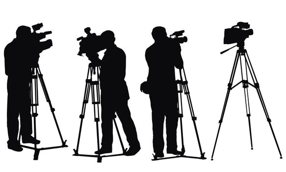 isolated reporters with camcorders