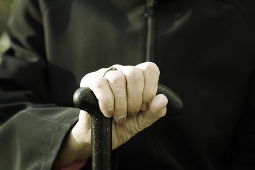 toned, focus point on the hand