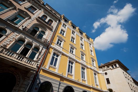 old restored buildings in downtown of Sofia, Bulgaria