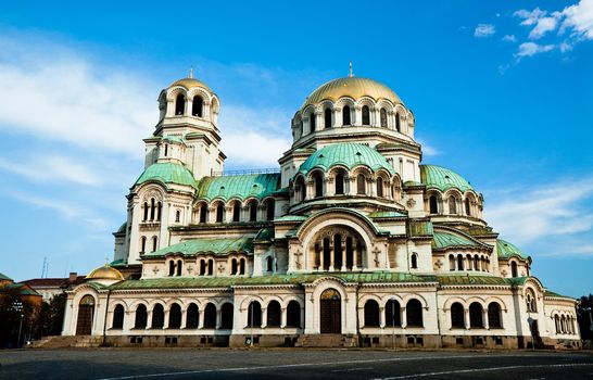 side view of svety Alexander Nevsky cathedral in Sofia
