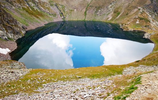 the eye, one of the seven rila mountains lakes in bulgaria