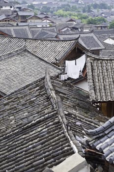 Traditional chinese roofs in Lijiang, China