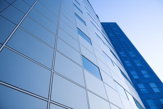modern building,focus point on center of photo