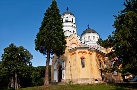 a view of "Pokrov Bogorodichen" church near Sofia, Bulgaria